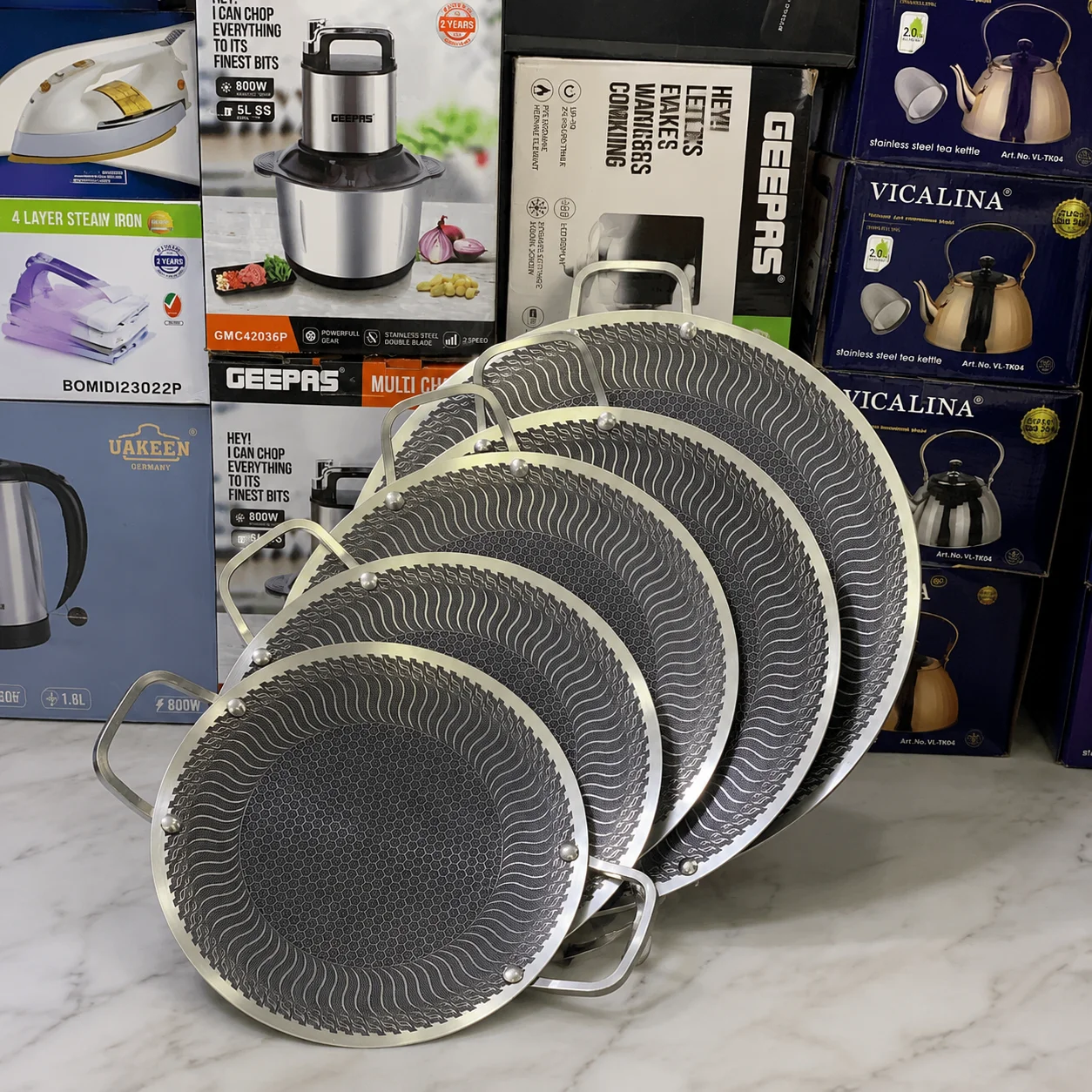 Honeycomb Laser Coating Stainless Steel Tawa