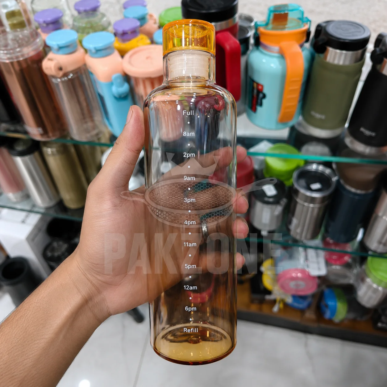 Time Marker Glass Water Bottle