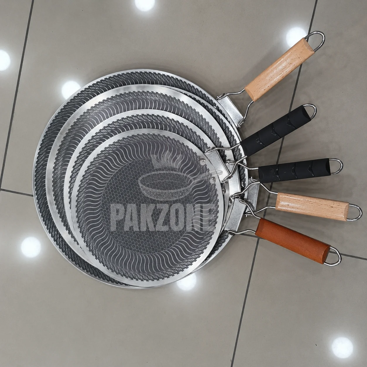 Laser Coating Wooden Handle Tawa